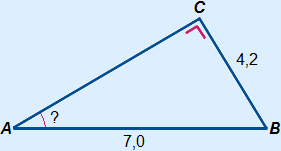 driehoek met overstaande 4,2 en langste 7,0