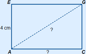 Vlak ACGE met diagonaal AG getekend