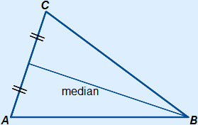 A triangle with one median drawn