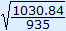 square root(1030.84/935